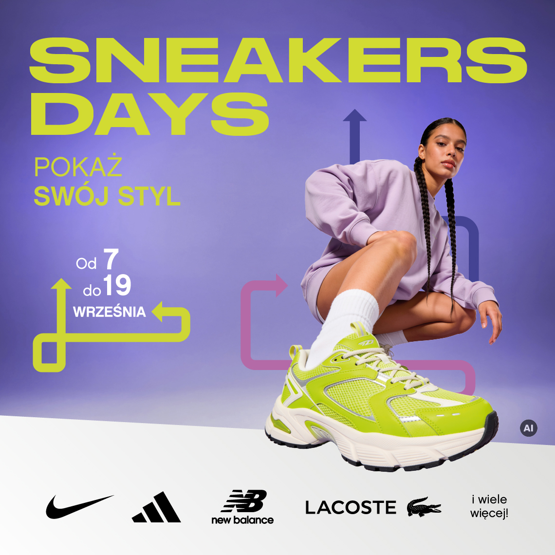 kobieta w sneakersach
