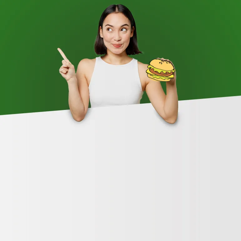 dziewczyna z burgerem w ręce