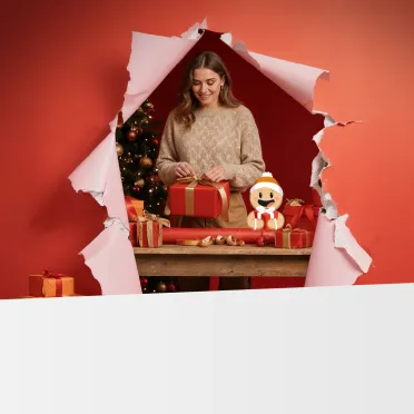 kobieta pakująca prezenty